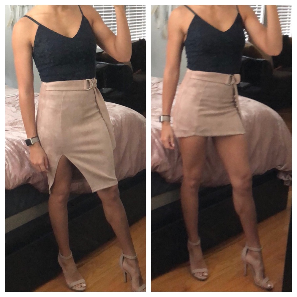 New without tags bodycon faux suede skirt